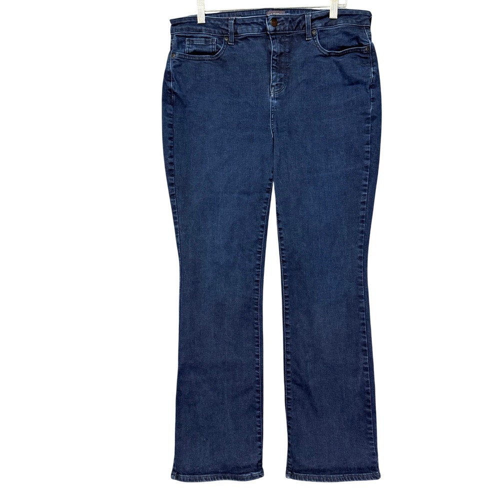 NYDJ Barbara Bootcut Jeans Womens 16 Blue Rinse Lift Tuck Slimming Stretch Denim